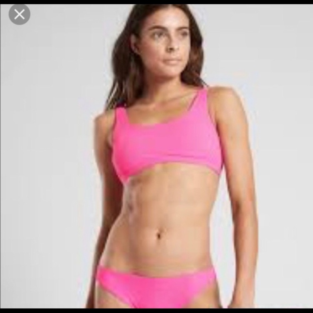 ATHLETA Cloudbreak Scoop Bikini Ribbed Top Pink